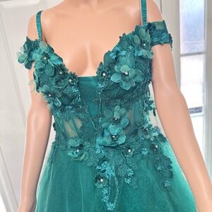 Teal Floral Maxi Dress